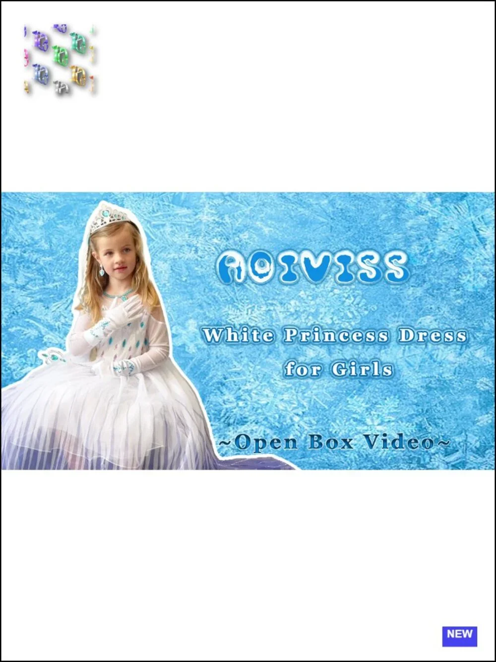 Girls Princess Costume Snow Queen Dress Up with Cape, Gloves, Crown and Wand